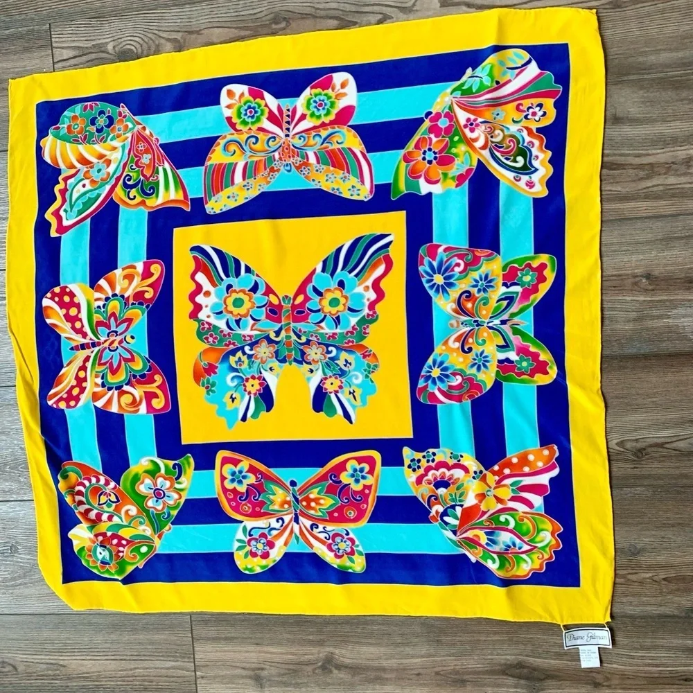 diane gilman silk Scarf 33/34”